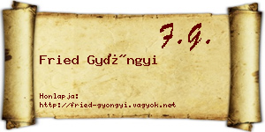 Fried Gyöngyi névjegykártya
